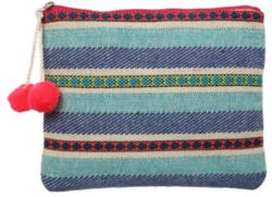 Gewebte Clutch mit Bommeln