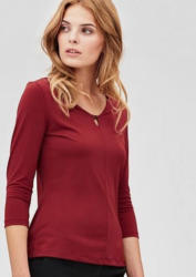 s.Oliver BLACK LABEL Stretch-Shirt mit Zierausschnitt