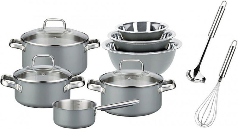 GSW Kochtopf-Set, Edelstahl 18/8, Induktion, 12 Teile, »MAGIC COLOR«