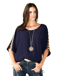 Amy Vermont Bluse mit modischen Cut-Outs