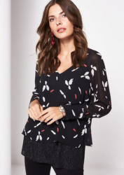 COMMA Zarte Kreppbluse mit Allovermuster