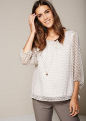 COMMA Hauchzarte 3/4-Arm Chiffonbluse mit schönem Allovermuster