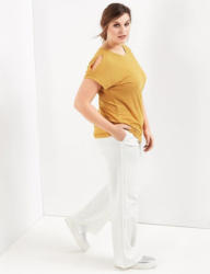 Samoon T-Shirt Kurzarm Rundhals »Ringel-Shirt mit Cut-Outs«