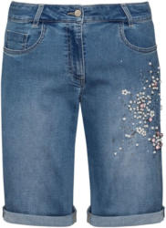 Damen Straight-Shorts mit Perlen-Applikation