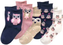 5 Paar Mädchen Socken mit Eulen-Motiv