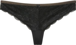Damen String aus schwarzer Spitze