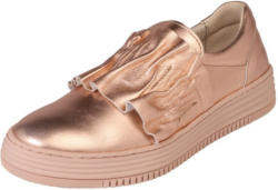 Metallic-Slipper mit Volant