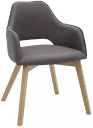 Stuhl In Holz, Textil Anthrazit, Eichefarben