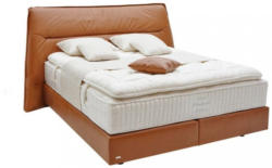 Boxspringbett 180 Cm X 200 Cm In Leder, Textil Hellbraun