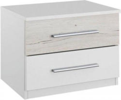 Carryhome Nachtkästchenset In Eichefarben, Weiß eichefarben, weiß