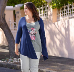 Damen-Shirt mit Cardigan, große Größen
