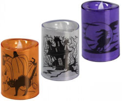 LED-Kerze mit Halloween-Motiv