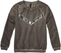 Damen-Sweatshirt mit Spitzeneinsatz und Pailletten