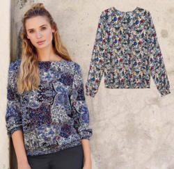 Damen-Bluse mit tollem Frühlings-Muster