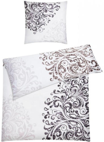 wogibtswas.at - Novel Satin Bettwäsche In Natur, Schieferfarben, Weiß