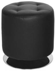 Hocker In Metall, Textil Chromfarben, Schwarz chromfarben, schwarz