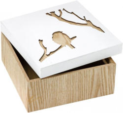 Deko-Box mit Vogelstanzung, ca. 15x15x8cm