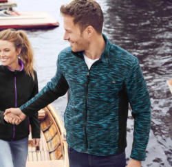 Herren-Polarfleece-Jacke mit farbigen Kontrasten