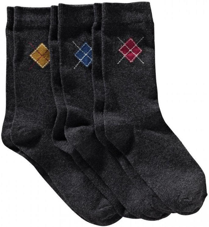 Damen-Socken mit Karo-Aufdruck, 3er Pack