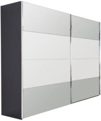 Novel Schwebetürenschrank In Grau, Schwarz grau, schwarz