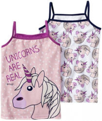 Mädchen-Unterhemd mit Einhorn-Motiven, 2er Pack