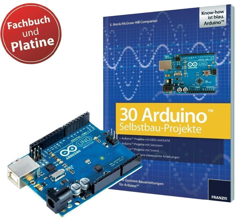 Franzis Verlag Buch 30 Arduino Selbstbau Projekte Original Arduino Uno Platine 65152 ️ Online 