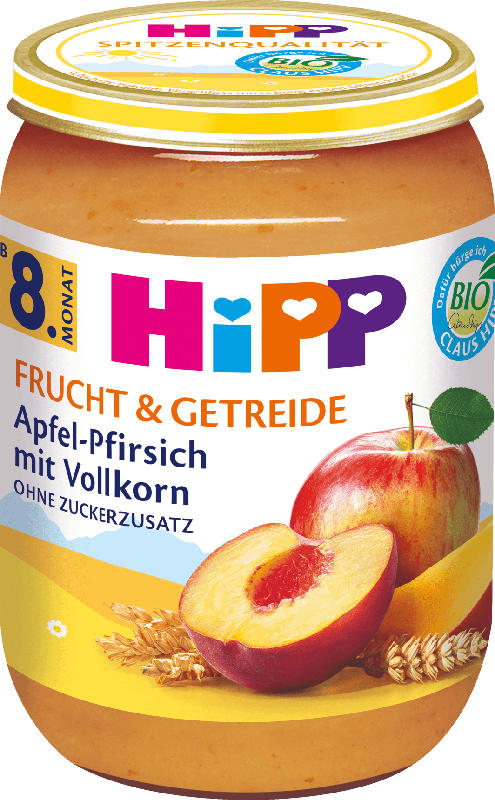 Hipp Frucht & Getreide Apfel-Pfirsich mit Vollkorn ab 8. Monat
