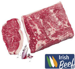 Frisches Irisches Rinderroastbeef oder Rumpsteak je 100 g
