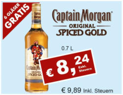 Captain Morgan Spiced Gold + 6 Original Gläser GRATIS