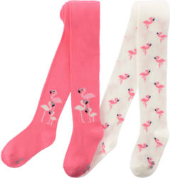 2 Mädchen Strumpfhosen mit Flamingo-Motiv