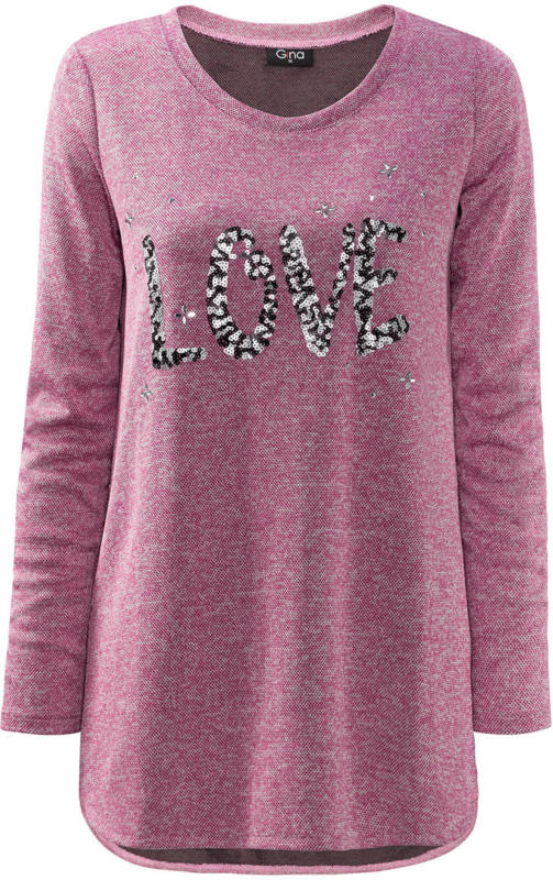Damen Pullover mit Pailletten-Schriftzug