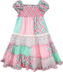Mädchen Patchwork-Kleid mit Spitze