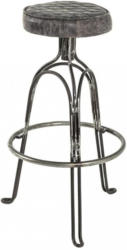 Barhocker Steel Echt Leder Schwarz