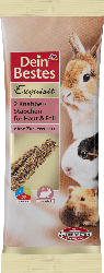 Dein Bestes Exquisit Snack für Nager & Zwergkaninchen, Knabberstäbchen für Haut & Fell, 2 St