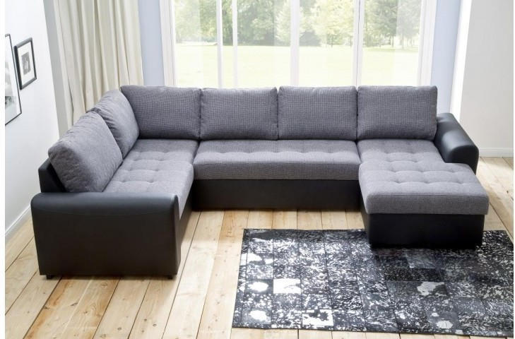 Wohnlandschaft Molly grau/schwarz