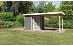 Karibu Gartenhaus Schwandorf 3/5 mit Anbaudach 260 cm