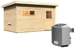 Karibu Saunahaus Suva 3, 38 mm, 9 kW Ofen integr. Strg.