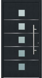 Aluminium Sicherheits-Haustür Triest Superior, 60mm, anthrazit, 100x210 cm, Anschlag rechts, RC2-zertifiziert, inkl. Griffset