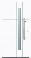 Aluminium Sicherheits-Haustür Palermo Exklusiv, 75mm, weiß, 100x210 cm, Anschlag rechts, RC2-zertifiziert, inkl. Griffset