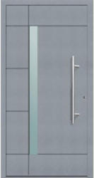 Aluminium Sicherheits-Haustür Vicenza Exklusiv, 75mm, grau, 110x210 cm, Anschlag rechts, RC2-zertifiziert, inkl. Griffset
