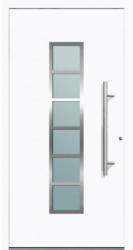 Aluminium Sicherheits-Haustür Trient Exklusiv, 75mm, weiß, 110x210 cm, Anschlag rechts, RC2-zertifiziert, inkl. Griffset