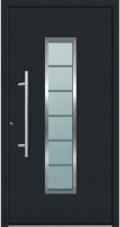 Aluminium Sicherheits-Haustür Bergamo Superior, 60mm, anthrazit, 110x210 cm, Anschlag links, RC2-zertifiziert, inkl. Griffset