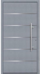 Aluminium Sicherheits-Haustür Livorno Exklusiv, 75mm, grau, 110x210 cm, Anschlag rechts, RC2-zertifiziert, inkl. Griffset