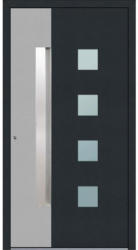 Aluminium Sicherheits-Haustür Genua Exklusiv, 75 mm, anthrazit mit beige, 110x210 cm, Anschlag links, RC2-zertifiziert, inkl. Griffleiste