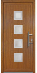 Haustür JM Signum Exklusiv PVC Mod. 84 weiß/golden oak, Anschlag rechts, 98x208 cm