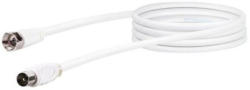 Schwaiger SAT-Antennenkabel, 75 dB, 1,5 m, weiß, mit F-Stecker & IEC Stecker