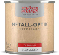 Schöner Wohnen Farbe Metall-Optik Effektfarbe, Blassgold glänzend, 375 ml