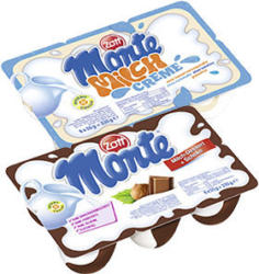 Zott Monte Milch-Dessert + Schoko oder Milch Creme jede 6 x 55 g = 330-g-Packung