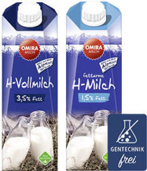 Omira H-Milch 1,5/3,5 % Fett, jede 1-Liter-Packung
