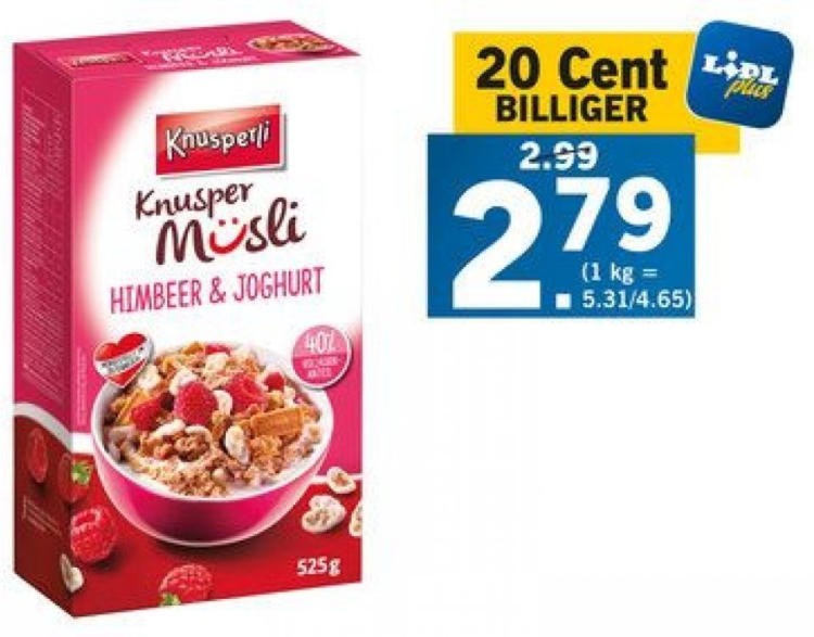 KNUSPERLI Knusper Müsli ️ Online von Lidl Österreich wogibtswas.at
